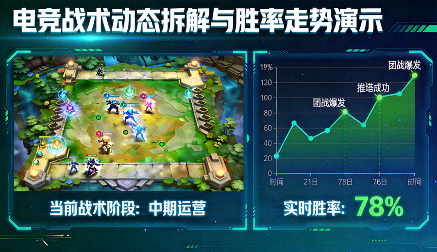电竞战术动态拆解沙盘实况画面与胜率走势演示